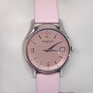 Kenneth Cole Watch Women Silver Tone Tank Pink Dial Mesh Band Pink Reaction by Kenneth Cole Leather Cuff Ladies Watch with  main image 2